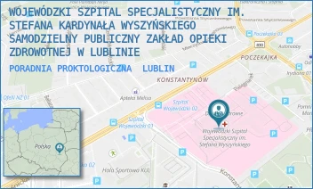 PORADNIA PROKTOLOGICZNA - WOJEWÓDZKI SZPITAL SPECJALISTYCZNY IM. STEFANA KARDYNAŁA WYSZYŃSKIEGO SAMODZIELNY PUBLICZNY ZAKŁAD OPIEKI ZDROWOTNEJ W LUBLINIE - AL. KRAŚNICKA 100,  LUBLIN