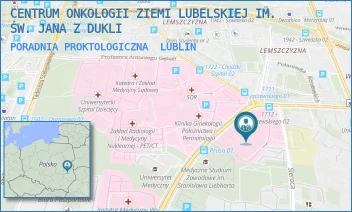 PORADNIA PROKTOLOGICZNA - CENTRUM ONKOLOGII ZIEMI LUBELSKIEJ IM. ŚW. JANA Z DUKLI - DRA KAZIMIERZA JACZEWSKIEGO 7,  LUBLIN
