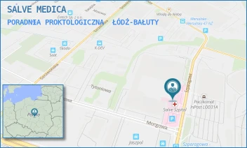 PORADNIA PROKTOLOGICZNA - SALVE MEDICA - UL. SZPARAGOWA 10,  ŁÓDŹ-BAŁUTY