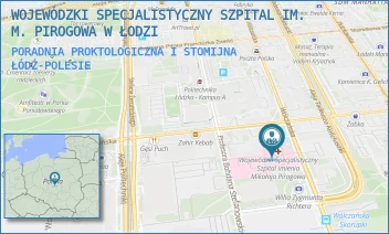 PORADNIA PROKTOLOGICZNA I STOMIJNA - WOJEWÓDZKI SPECJALISTYCZNY SZPITAL IM. M. PIROGOWA W ŁODZI - UL. WÓLCZAŃSKA 191/195,  ŁÓDŹ-POLESIE