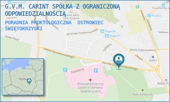 PORADNIA PROKTOLOGICZNA - G.V.M. CARINT SPÓŁKA Z OGRANICZONĄ ODPOWIEDZIALNOŚCIĄ - SZYMANOWSKIEGO 13,  OSTROWIEC ŚWIĘTOKRZYSKI