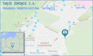 PORADNIA PROKTOLOGICZNA - TWOJE ZDROWIE S.A. - UL. ALFONSA ZGRZEBNIOKA 29A,  KATOWICE
