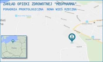 PORADNIA PROKTOLOGICZNA - ZAKŁAD OPIEKI ZDROWOTNEJ "MEDPHARMA" - UL. LEŚNA 1A, NOWA WIEŚ RZECZNA