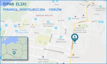 PORADNIA PROKTOLOGICZNA - ROMAN ELIAS - UL. ST.BATOREGO 19,  CHORZÓW