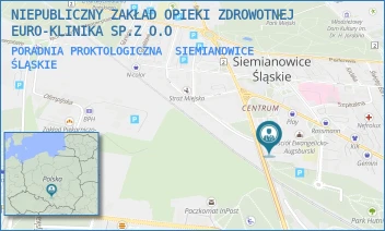 PORADNIA PROKTOLOGICZNA - NIEPUBLICZNY ZAKŁAD OPIEKI ZDROWOTNEJ EURO-KLINIKA SP.Z O.O - UL. UL. WYSPIAŃSKIEGO 3,  SIEMIANOWICE ŚLĄSKIE