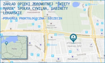 PORADNIA PROKTOLOGICZNA - ZAKŁAD OPIEKI ZDROWOTNEJ "ŚWIĘTY MAREK" SPÓŁKA CYWILNA, GABINETY LEKARSKIE - ŁUCZNICZA 64, SZCZECIN